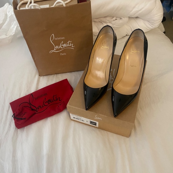 Christian Louboutin Black Patent Leather Heels - Picture 7 of 8